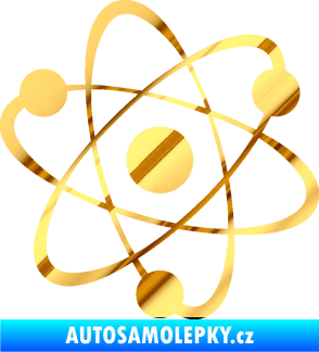 Samolepka Atom  chrom fólie zlatá zrcadlová