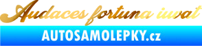 Samolepka Audaces fortuna iuvat nápis odvážnému štěstí přeje chrom fólie zlatá zrcadlová