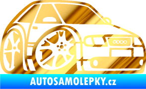 Samolepka Audi A3 karikatura pravá chrom fólie zlatá zrcadlová