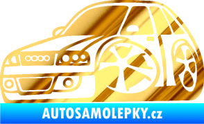 Samolepka Audi A4 karikatura levá chrom fólie zlatá zrcadlová