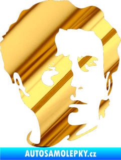 Samolepka Silueta Ayrton Senna pravá chrom fólie zlatá zrcadlová