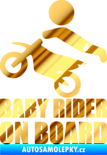 Samolepka Baby rider on board levá chrom fólie zlatá zrcadlová