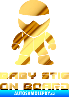 Samolepka Baby stig on board chrom fólie zlatá zrcadlová