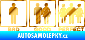 Samolepka Bad good perfect 002 nápis chrom fólie zlatá zrcadlová