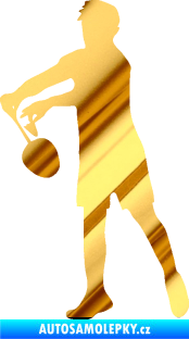 Samolepka Badminton 002 levá chrom fólie zlatá zrcadlová