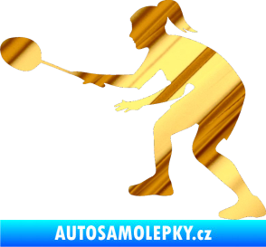 Samolepka Badminton 003 levá chrom fólie zlatá zrcadlová