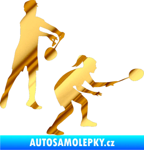 Samolepka Badminton team pravá chrom fólie zlatá zrcadlová