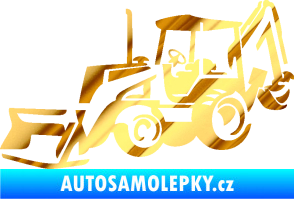 Samolepka Bagr 002 levá chrom fólie zlatá zrcadlová