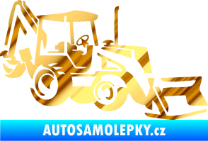 Samolepka Bagr 002 pravá chrom fólie zlatá zrcadlová
