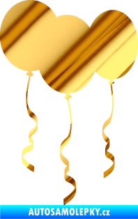 Samolepka Balonky chrom fólie zlatá zrcadlová
