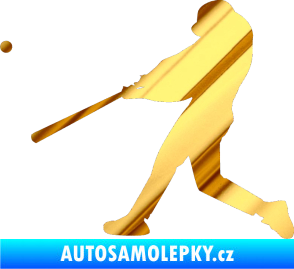 Samolepka Baseball 001 levá chrom fólie zlatá zrcadlová