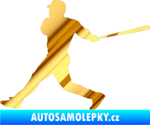 Samolepka Baseball 002 levá chrom fólie zlatá zrcadlová