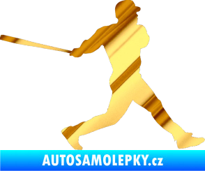 Samolepka Baseball 002 pravá chrom fólie zlatá zrcadlová