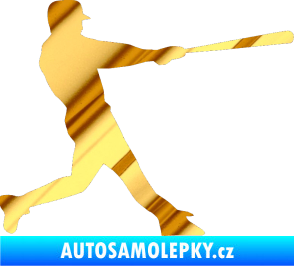 Samolepka Baseball 004 pravá chrom fólie zlatá zrcadlová