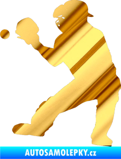 Samolepka Baseball 007 levá chrom fólie zlatá zrcadlová