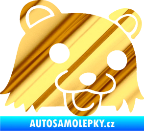 Samolepka Bear pravá chrom fólie zlatá zrcadlová