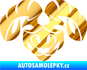 Samolepka Beran zvěrokruh 003  chrom fólie zlatá zrcadlová