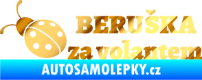 Samolepka Beruška za volantem chrom fólie zlatá zrcadlová