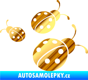 Samolepka Berušky 001 pravá chrom fólie zlatá zrcadlová