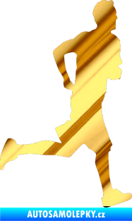 Samolepka Běžec 001 pravá chrom fólie zlatá zrcadlová