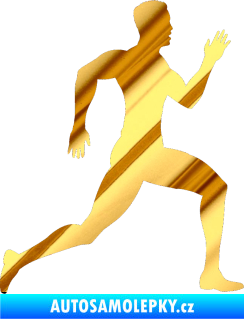 Samolepka Běžec 003 pravá chrom fólie zlatá zrcadlová