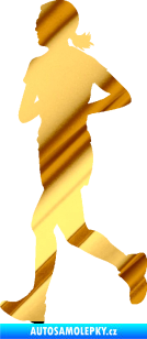Samolepka Běžkyně 001 levá jogging chrom fólie zlatá zrcadlová