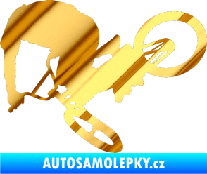 Samolepka Biker 001 levá chrom fólie zlatá zrcadlová