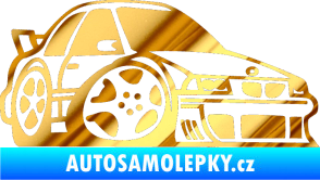 Samolepka BMW e30 karikatura pravá chrom fólie zlatá zrcadlová