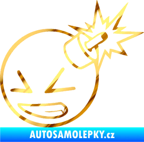 Samolepka Bomba 005 levá JDM styl chrom fólie zlatá zrcadlová