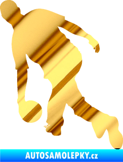 Samolepka Bowling 003 levá hráč chrom fólie zlatá zrcadlová