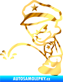 Samolepka Boy čůrá 003 levá chrom fólie zlatá zrcadlová