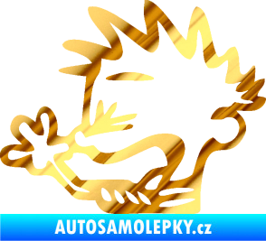 Samolepka Boy tůdle nůdle levá chrom fólie zlatá zrcadlová