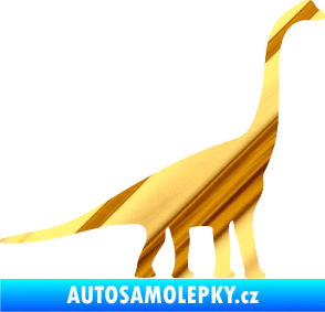 Samolepka Brachiosaurus 001 pravá chrom fólie zlatá zrcadlová