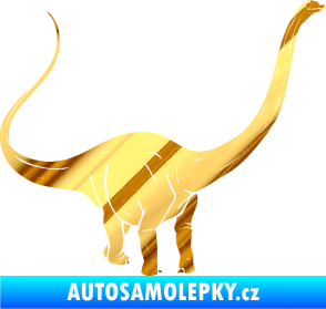 Samolepka Brachiosaurus 002 pravá chrom fólie zlatá zrcadlová