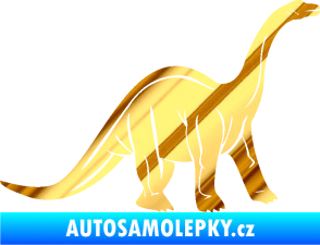 Samolepka Brachiosaurus 003 pravá chrom fólie zlatá zrcadlová