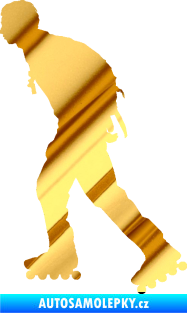 Samolepka Bruslař 002 levá chrom fólie zlatá zrcadlová