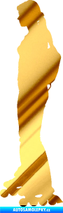 Samolepka Bruslařka 003 levá chrom fólie zlatá zrcadlová
