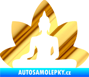 Samolepka Budha 003 levá  chrom fólie zlatá zrcadlová