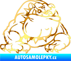 Samolepka Buldog 001 pravá pes chrom fólie zlatá zrcadlová