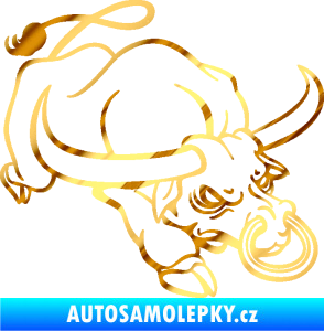 Samolepka Býk 014 pravá rozzuřený chrom fólie zlatá zrcadlová