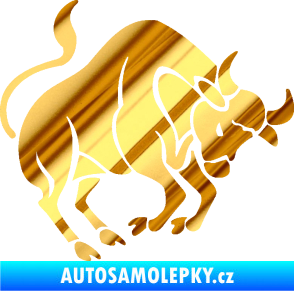 Samolepka Býk zvěrokruh 004 pravá chrom fólie zlatá zrcadlová