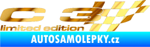 Samolepka C3 limited edition pravá chrom fólie zlatá zrcadlová