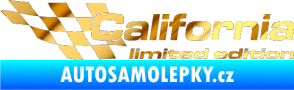Samolepka California limited edition levá chrom fólie zlatá zrcadlová