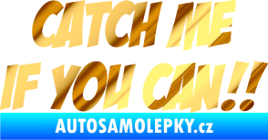 Samolepka Catch me if you can chrom fólie zlatá zrcadlová
