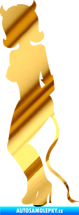 Samolepka Čertice 005 levá chrom fólie zlatá zrcadlová