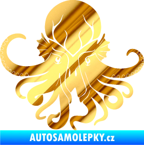 Samolepka Chobotnice 002 levá chrom fólie zlatá zrcadlová