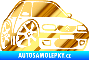 Samolepka Citroen saxo karikatura pravá chrom fólie zlatá zrcadlová