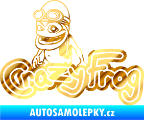 Samolepka Crazy frog 002 žabák chrom fólie zlatá zrcadlová