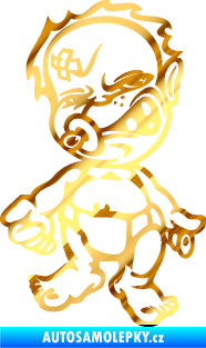 Samolepka Crazy mimino levá chrom fólie zlatá zrcadlová