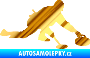 Samolepka Curling 003 pravá chrom fólie zlatá zrcadlová
